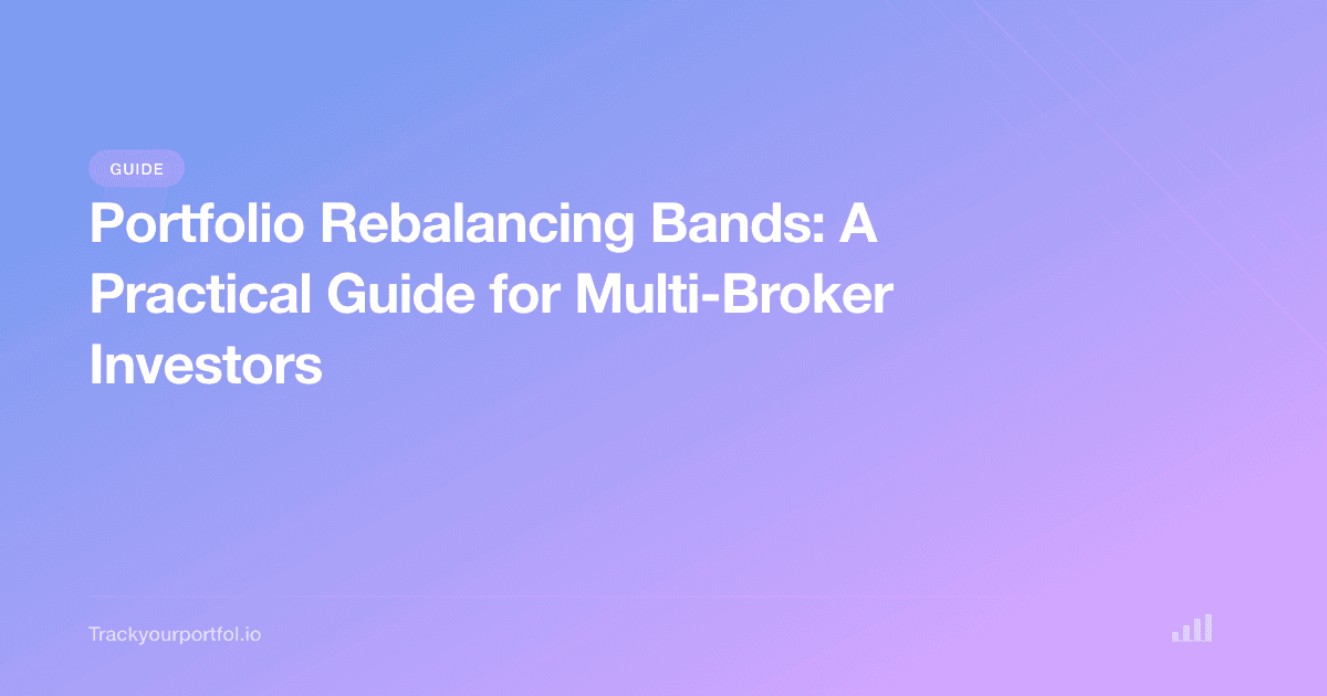 Portfolio rebalancing bands diagram showing target allocation with tolerance thresholds